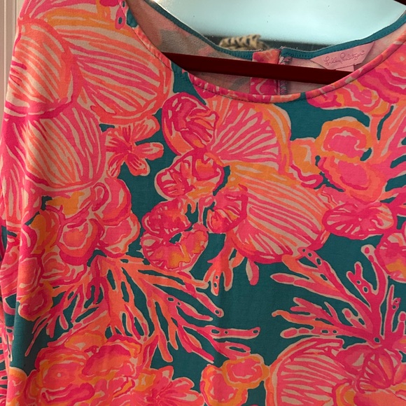 NWOT Lilly Pulitzer Pink and Teal Floral Top LARGE - Picture 2 of 7